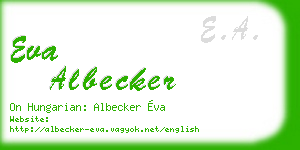 eva albecker business card